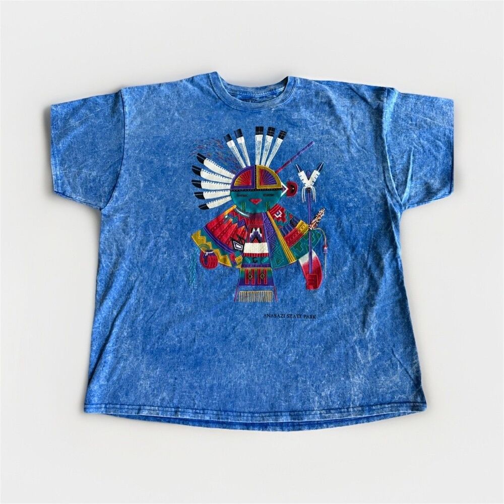 Sportex Made in USA Blue Kokopelli Graphic Crew Neck Tee - 2XL